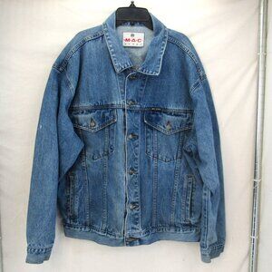 MAC Sport Vintage Men's Long Sleeve Trucker Denim Jean Jacket Size XL